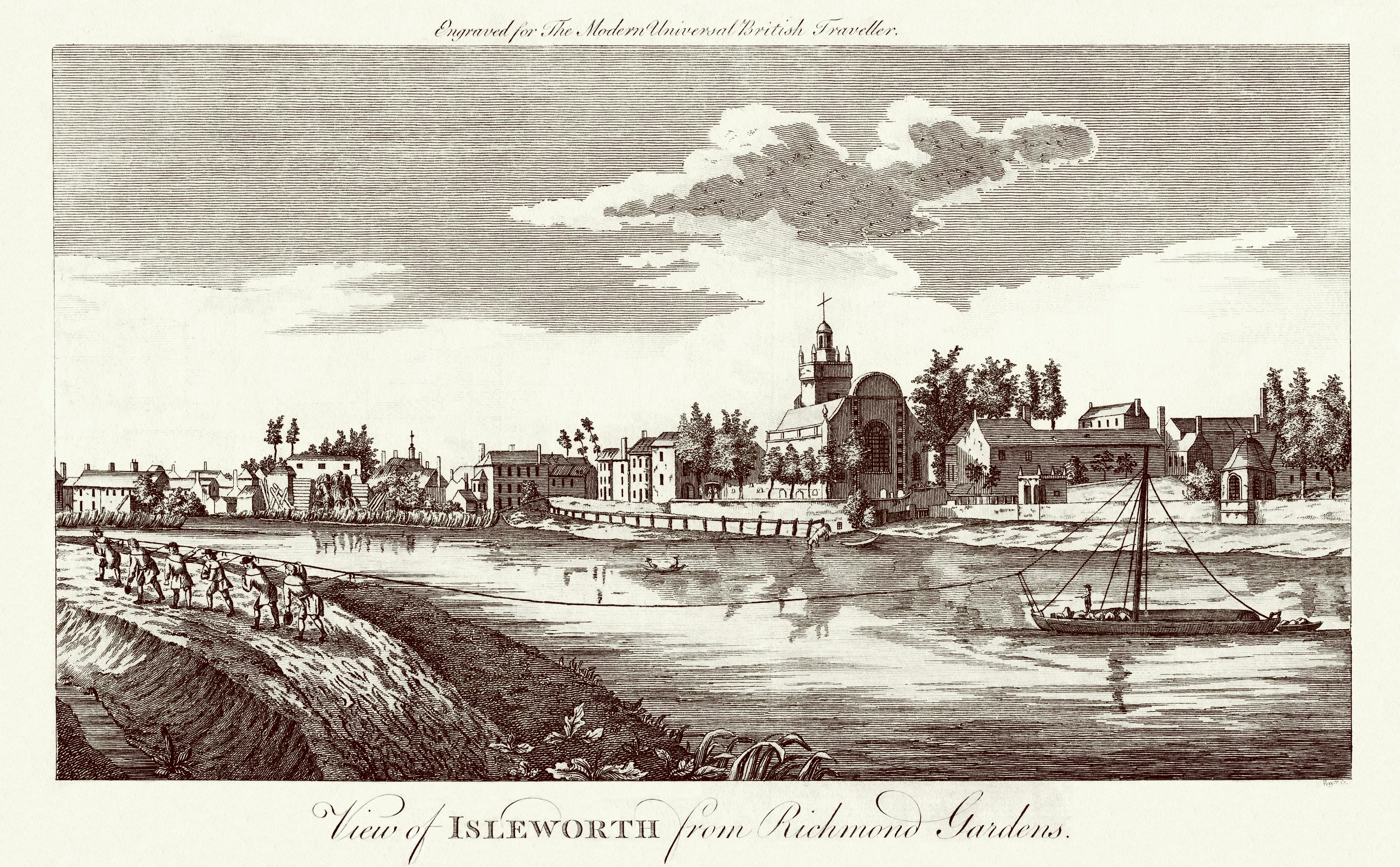 Isleworth Ferry at Church,river view,prints